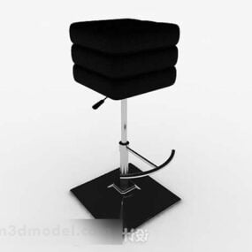 Tabouret de bar minimaliste noir modèle 3D