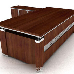 Ruskea puinen Laadukas Desk V1 3d-malli