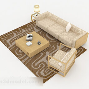 Simple Yellow Combination Sofa 3d model