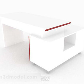 White Personality Simple Desk 3d model