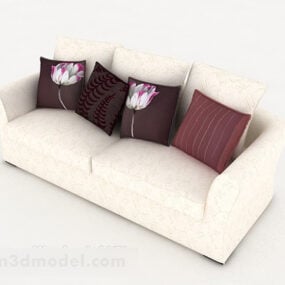 Beige sofa 3d-modell