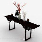 中国風の茶色の木製テーブルV1
