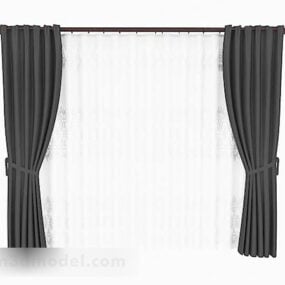 Gray Minimalistic Curtain V2 3d model
