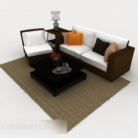 3д модель домашнего простого дивана