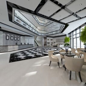 Hotel Lobby Interior V3 3d-modell