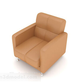 Brown Single Sofa V8 3d model