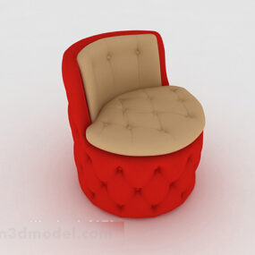 European Personality Red Single Sofa 3d model