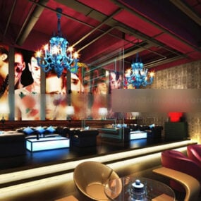 Bar Club moderní design interiéru 3D model