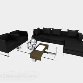 Model 3D czarnej sofy biznesowej