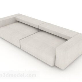 Light Gray Minimalist Double Sofa 3d model