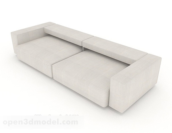 Light Gray Minimalist Double Sofa