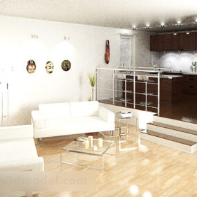 Vardagsrum moderna möbler 3d-modell