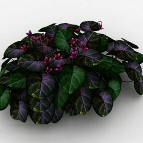 Puutarha Purple Flower Plant 3D-malli
