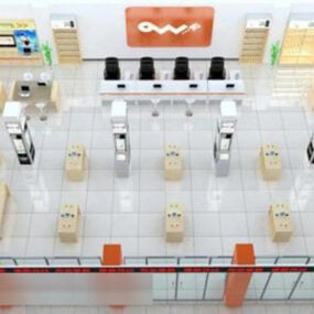 China Unicom Business Hall Exhibition Hall Interiør 3d-modell