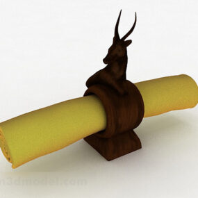 Modelo 3D de móveis de antílope de madeira marrom