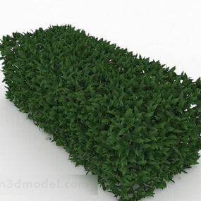 Modelo 3d de forma cuadrada de arbusto de hoja lanceolada