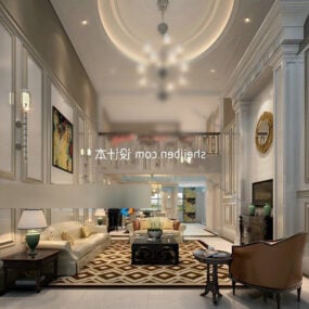 Penthouse Living Room Interior V1 3d-malli