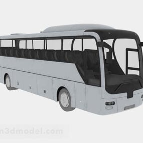 Modello 3d di autobus urbano grigio