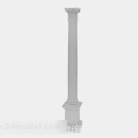 Gray Color Chinese Pillars 3d model