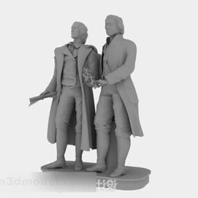 3д модель Фигуры Скульптуры Серого Цвета