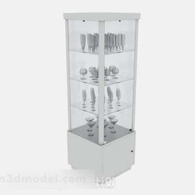 Gray Color Home Display Cabinet 3d model