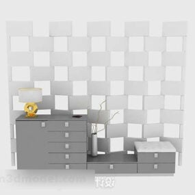 Сірий 3d-модель шафи для домашнього офісу