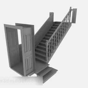 Gray Porch Stairs 3d model