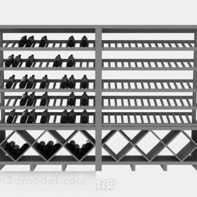 Gray Paint Wine Cabinet Rack 3d model