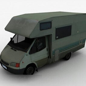 3д модель зеленого фургона