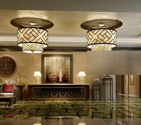 Decoration Of Hotel Hall Interior 3d model
