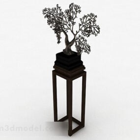 Standlı Kapalı Ağaç Saksı 3D modeli