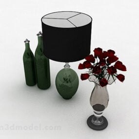 Mô hình 3d trang trí bình hoa nội thất