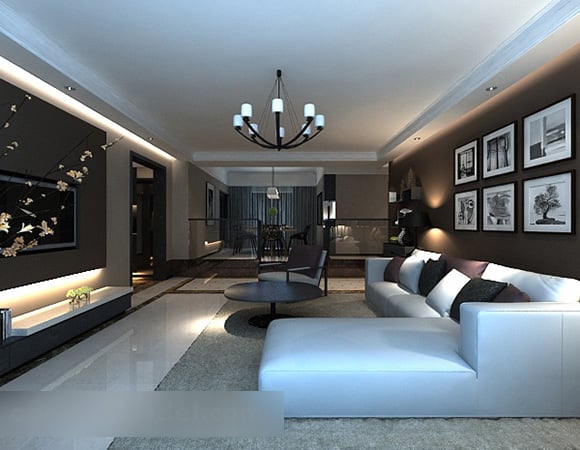 Living Room Painting Decoration Interior 3d Model Max Vray