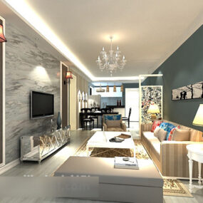 Living Room Wall Lamp Interior 3d model