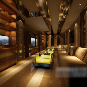 Luxury Video Entertainment Room Interior 3d model