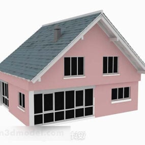 نموذج البيت الوردي المقصورة 3D