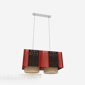 Red Chinese Chandelier 3d model