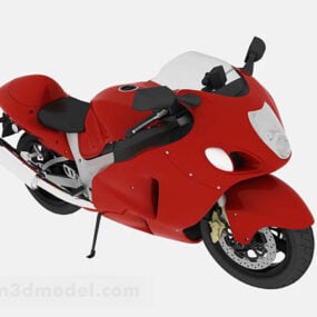 Rød sport motorcykel 3d model