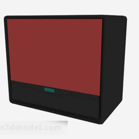 Red Vintage Tv 3d model