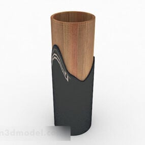 Taza redonda de madera modelo 3d