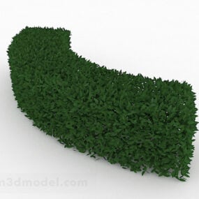 Semicircle Shaped Green Bush Hedge 3d model