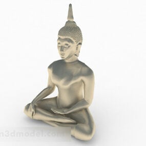 Sølv Buddha-statue dekorasjon 3d-modell