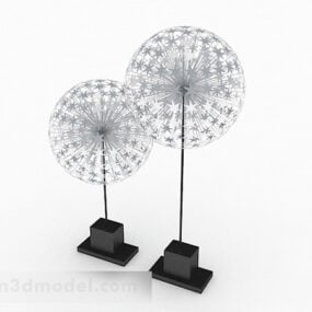Silver Spherical Metal Decoration 3d model