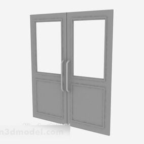 Puerta corrediza de madera maciza modelo 3d