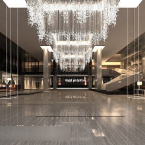 Wedding Lobby Grand Chandilier Interior 3d model