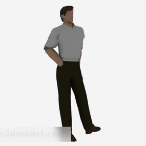 3D model dospělé mužské postavy