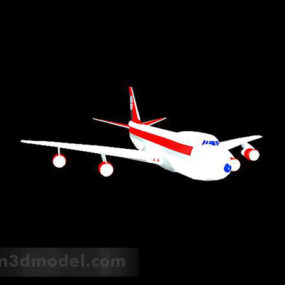 3d модель білого комерційного літака