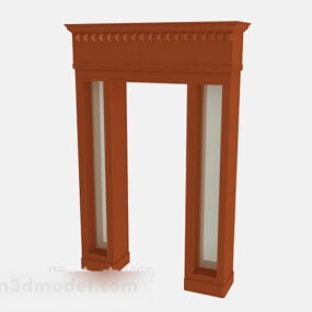 Τρισδιάστατο μοντέλο ξύλινης πόρτας διαδρόμου