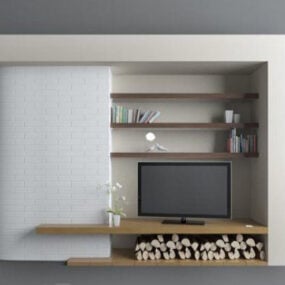 Thiết kế tường nền TV Mỹ Mô hình 3d nội thất