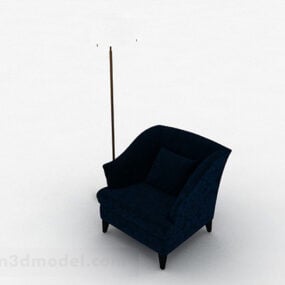 Modello 3d del divano singolo blu americano